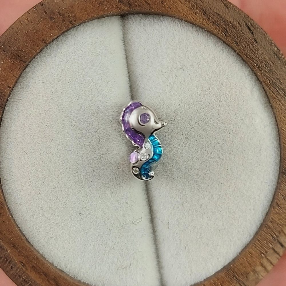 925 Silver Seahorse Nautical Charm - Picture 7 of 8